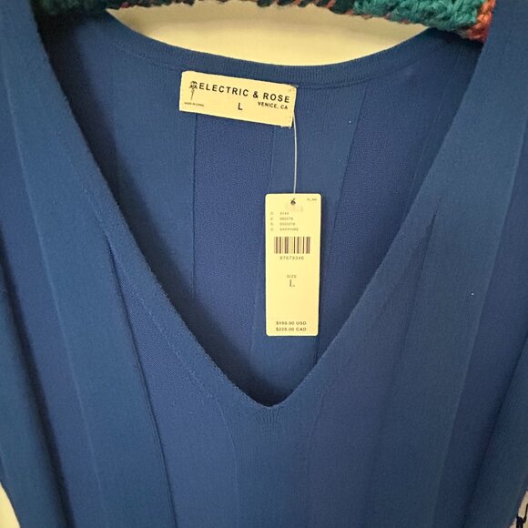 ANTHROPOLOGIE 💙Electric & Rose 💙 Nicola Sweater Midi Dress Sapphire NWT $198 - Picture 6 of 7